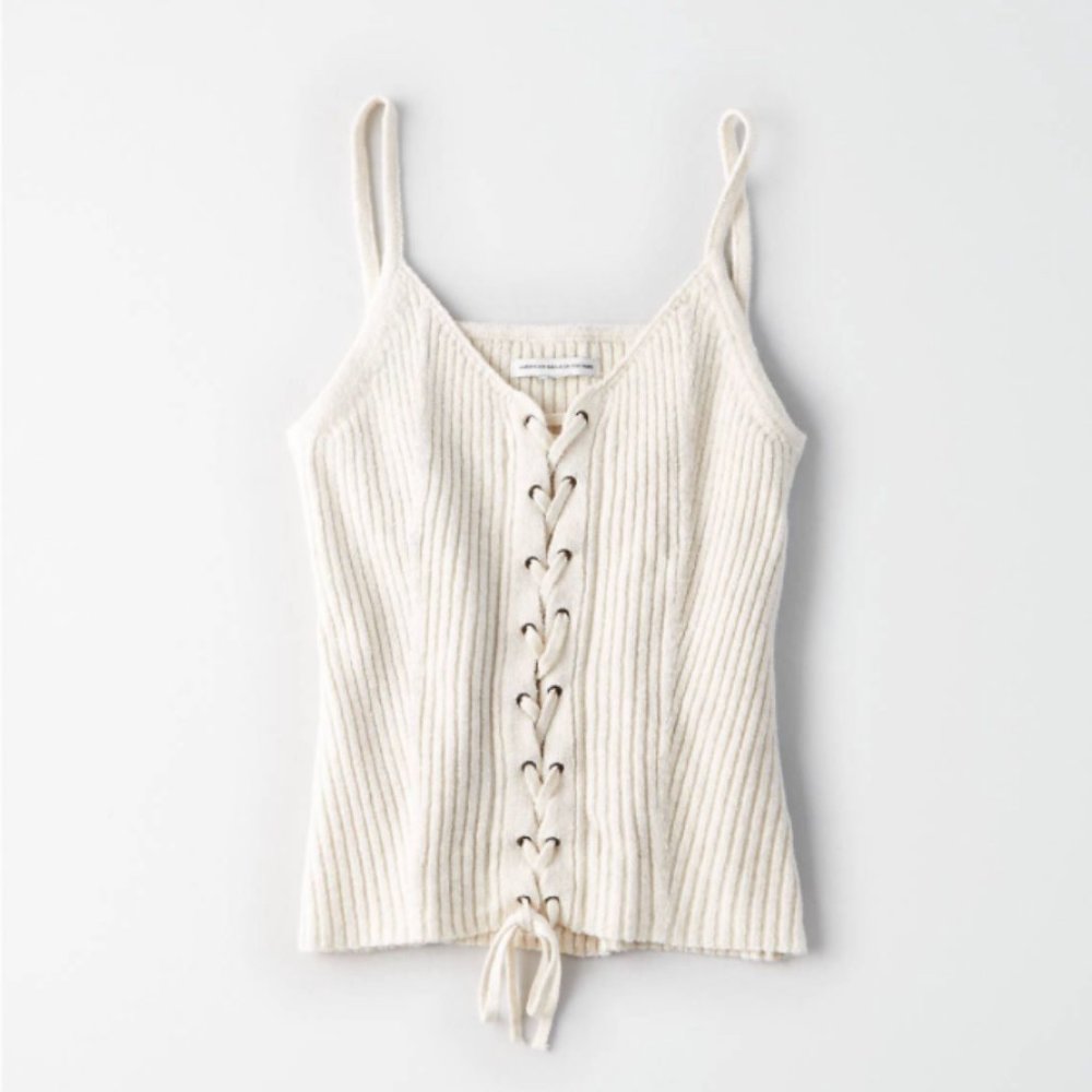 NWOT American Eagle Soft Knit Lace up Tank